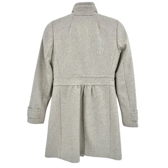 J.Crew Retro Lady Day Wool Blend Mandarin Collar Pleated Peplum Peacoat - Picture 2 of 6